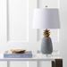 Everly Quinn Arianna 23" Table Lamp Ceramic/Plastic/Linen in Gray | 23 H x 13 W x 13 D in | Wayfair 5BE4C56AD90648FBA5E12771063B98F1