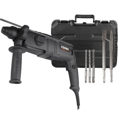 Ferm - HDM1038P Bohrhammer -800W - 4 Funktionen - incl. 3 SDS-Bohrer, 2 Meißel und praktischer Image