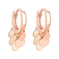 Boucles d'Oreilles Créatives en Or Rose/Blanc Petite Plaquette Huggies Simples et Charmantes