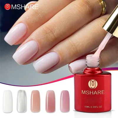 MSHARE – Gel de manucure Beige rose auto-nivelant pour les Extensions d'ongles de doigts vernis