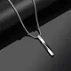 Rinhoo-Collier pendentif colonne torsadée carrée pour hommes et femmes acier inoxydable longue