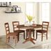 36" Round Extension Dining Table With 4 Madrid Chairs