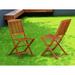 East West Furniture Cameron Foldable Patio Dining Chairs - Acacia Wood, Set of 2, Natural Oil - BCMCWNA