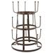 Vintage Rustic Brown Iron Bottle Organizer Tree Drying Rack Stand