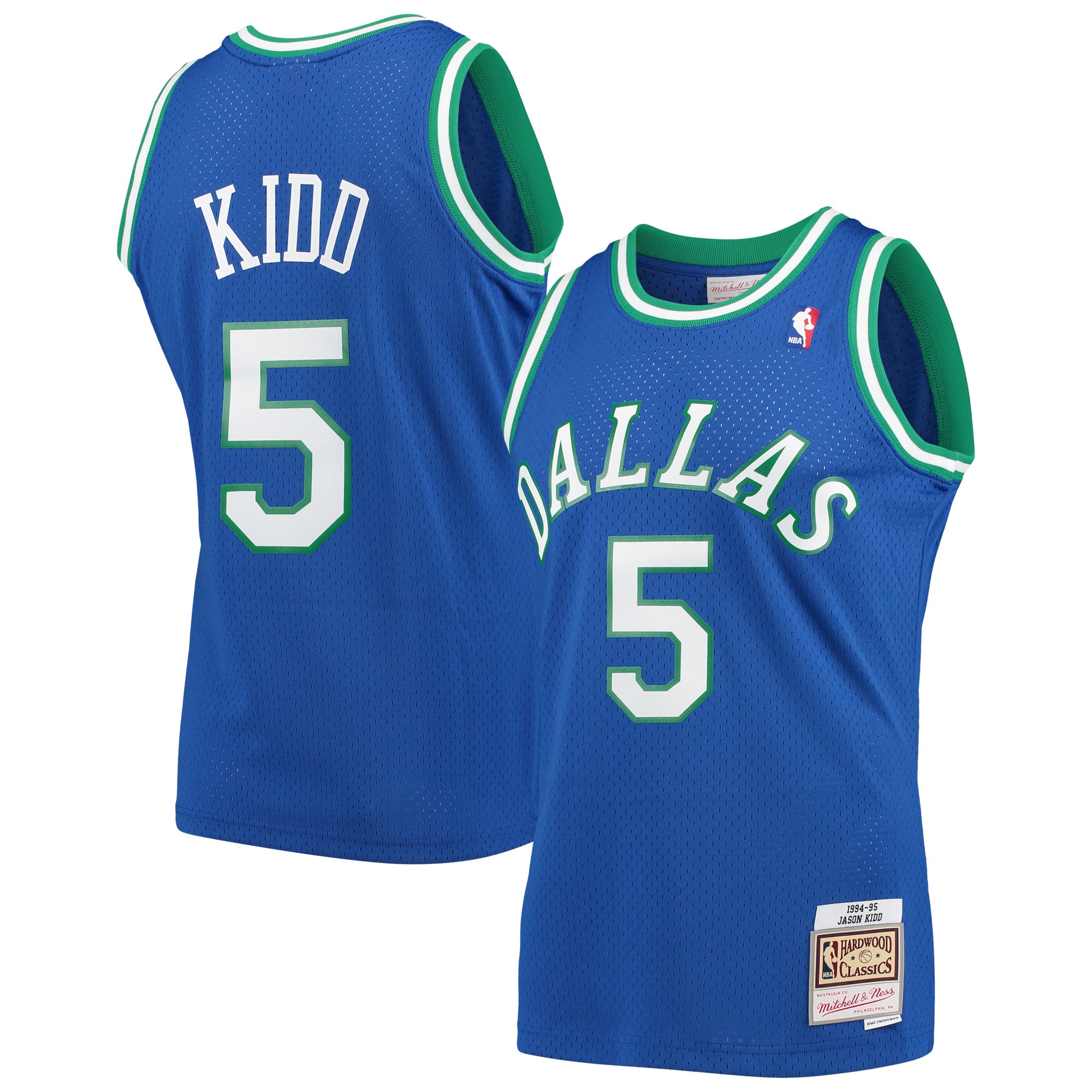 Maillot Swingman Mitchell & Ness Jason Kidd bleu Dallas Mavericks 1994/95 Hardwood Classics pour homme - Homme Taille: S