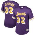 "T-shirt violet en maille pour hommes Mitchell & Ness Magic Johnson des Los Angeles Lakers - Homme Taille: S"