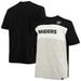 Men's Fanatics Branded Black/Heathered Gray Las Vegas Raiders Big & Tall Color Block T-Shirt