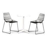 AllModern Pixley Round 2 - Person 23.75" Long Outdoor Dining Set Metal in White/Black | 23.75 W x 23.75 D in | Wayfair