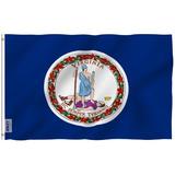 ANLEY Virginia State 2-Sided Polyester 3 x 5 ft. House Flag in Blue/Yellow | 36 H x 60 W in | Wayfair A.Flag.StateVirginia