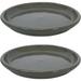 Sunnydaze Ceramic Planter Saucer - 12-Inch - Set of 2