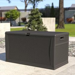 Flash Furniture Marlin 120 Gallon Plastic Deck Box for Outdoor Patio Storage & Deck Organization Plastic | 25 H x 47 W x 24 D in | Wayfair