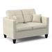 Piedmont Furniture Allison 53" Square Arm Loveseat Microfiber/Microsuede in Brown/Orange/White | 38 H x 53 W x 34 D in | Wayfair 5950LSF307