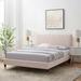 Phillipa Performance Velvet Platform Bed by Modway Wood & /Upholstered/Velvet in Pink | 42.5 H x 80 W x 87 D in | Wayfair MOD-6929-PNK