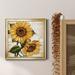 August Grove® Sunflower Summer II - Picture Frame Painting on Canvas Canvas, Solid Wood in Black/Blue/Gray | 26.5 H x 26.5 W x 1.5 D in | Wayfair