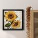 August Grove® Sunflower Summer II - Picture Frame Painting on Canvas Canvas, Solid Wood in Black/Blue/Gray | 34.5 H x 34.5 W x 1.5 D in | Wayfair