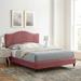 Juniper Channel Tufted Performance Velvet Platform Bed by Modway Velvet in Pink/White | 58 H x 62.5 W x 81.5 D in | Wayfair MOD-6746-DUS