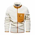 MEYOCEYO Fleece Jacket Mens Winter Full Zip Warm Sherpa Fleece Jacket Stand Collar Coat Outdoor Teddy Fleece Jacket White 4XL