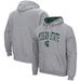 Men's Colosseum Heather Gray Michigan State Spartans Arch & Logo 3.0 Pullover Hoodie