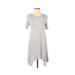 One Clothing Casual Dress - High/Low: Gray Solid Dresses - Women's Size Small