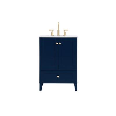 24 inch Single Bathroom Vanity in Blue - Elegant Lighting VF18024BL