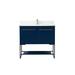 36 inch single bathroom vanity in blue with backsplash - Elegant Lighting VF42536MBL-BS