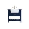 36 inch single bathroom vanity in blue - Elegant Lighting VF60136BL