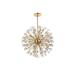 Vera 32 inch crystal starburst round pendant in gold - Elegant Lighting 2500D32SG