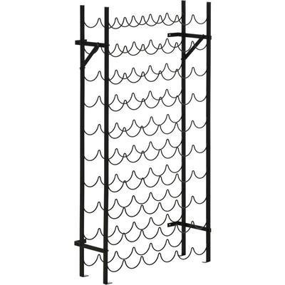 Weinregal Weinständer Flaschenregal 60 Flaschen Wandbefestigung Metall Schwarz - Schwarz - Homcom