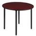 Kee 48" Round Folding Breakroom Table- Grey/ Black