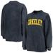 Women's Pressbox Navy Cal Bears Comfy Cord Vintage Wash Basic Arch Pullover Sweatshirt