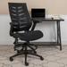 Ebern Designs Bertine High Back Mesh Spine-Back Ergonomic Drafting Chair w/ Adjustable Foot Ring Upholstered/Mesh in Black/Brown | Wayfair
