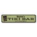 Lizton Sign Shop, Inc Happy Hour Tiki Bar Custom Aluminum Sign Metal in Black/Brown/Gray | 4 H x 18 W x 0.04 D in | Wayfair 1267-A418