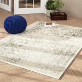 Gray Rectangle 5'1" x 7'6" Area Rug - Ophelia & Co. Nuss Oriental Machine Made Power Loom Ivory/Sliver Indoor Area Rug Polypropylene | Wayfair