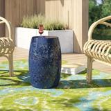 Bungalow Rose Ifrane Metal Outdoor Side Table Metal in Blue | 18 H x 12.25 W x 12.25 D in | Wayfair BGRS1061 41560961