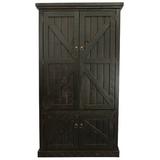 Union Rustic Kellogg Rustic Double Door Armoire Wood in Black | 75 H x 42 W x 22.5 D in | Wayfair 79ED6F0A6D7F4E4A82086CD928AAB27E