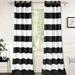 Breakwater Bay Eastcote Striped Room Darkening Thermal Grommet Curtain Panels Polyester in Black/Indigo | 96 H in | Wayfair