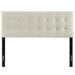 Emily Fabric Headboard by Modway Upholstered/Linen in White/Black | 53 H x 56 W x 3.5 D in | Wayfair MOD-5172-IVO
