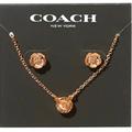 Coach Jewelry | Coach Open Circle Necklace And Tea Rose | Color: Gold/Red | Size: Os