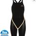 Adidas Swim | Adidas Adizero Closed Back Competition Swimsuit | Color: Black/Gold | Size: 26 In