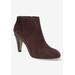 Extra Wide Width Women's Brennan Bootie by Bella Vita in Brown Suede Leather (Size 12 WW)