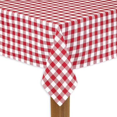 Wide Width BUFFALO CHECK TABLECLOTHS by LINTEX LINENS in Red (Size 60" W 120"L)