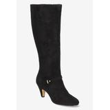 Wide Width Women's Sasha Boot by Bella Vita in Black Suede (Size 7 1/2 W)