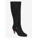 Women's Sasha Plus Wide Calf Boot by Bella Vita in Black Suede (Size 8 1/2 M)