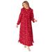 Plus Size Women's Long Flannel Nightgown by Only Necessities in Classic Red Rose (Size 1X)