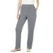 Plus Size Women's 7-Day Knit Ribbed Straight Leg Pant by Woman Within in Medium Heather Grey (Size M)