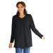 Plus Size Women's Perfect Long-Sleeve V-Neck Tunic by Woman Within in Black (Size 18/20)