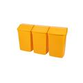 Addis 60 Litre Medical Clinical Recycling Commercial Utility Waste Trash Swing Flip top Lid, Set of 3 Bins, All Yellow Colour, 519034AMP, 3 x 60