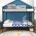 Modern Style Twin-Over-Twin Bunk Bed With Metal Frame and Ladder