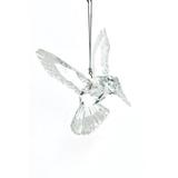 The Holiday Aisle® Plastic Clear Glittered Hummingbird Hanging Figurine Ornament Plastic in Gray | 4 H x 4 W x 3.5 D in | Wayfair