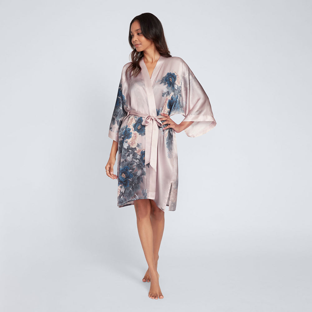 KIM+ONO Kimono Robe | Silk Keina Short Kimono Robe | Silk | Sepia Rose | Short